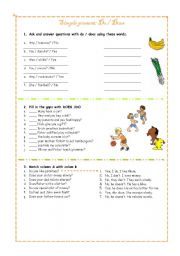 English Worksheet: present simple do / does
