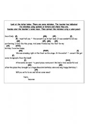 English worksheet: Letter with mistakes