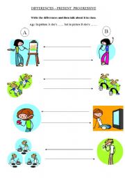English Worksheet: PRESENT PROGRESSIVE 
