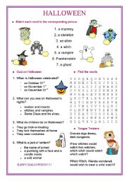 English Worksheet: HALLOWEEN