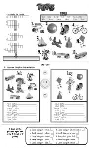 English Worksheet: Toys