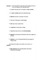 English worksheet: context clues 