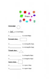 English worksheet: Name the shapes