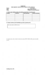 English worksheet: Vocabulary test