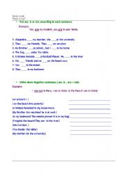 English Worksheet: Verb to be, possitive,negative,Interrogative & short answers