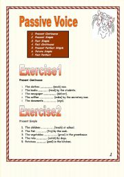 English Worksheet: 61 Sentences To Practice Passive voice in very simple way. 