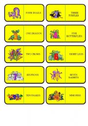 English worksheet: ONE TO TEN DOMINOES