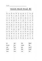 English Worksheet: Dolch Primer Word Search (1 of 2)