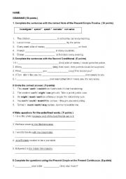 English Worksheet: 4th ESO final test