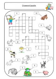 On the farm - Crossword