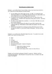 English worksheet: Describe an Accident or Crime