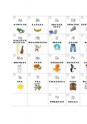 English worksheet: ABC cards