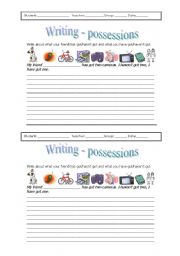 English Worksheet: Possessions- have got