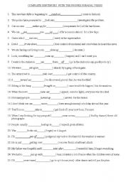 English Worksheet: Phrasal verbs worksheet key