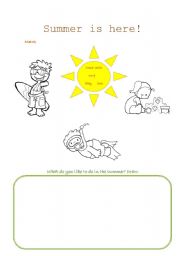 English worksheet: summers here