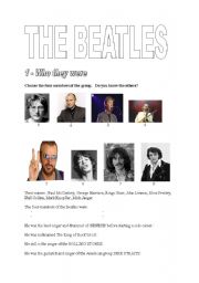 English worksheet: the Beatles worksheet