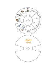 English Worksheet: jobs wheel