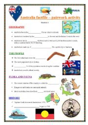 AUSTRALIA  - An information gap-fill activity - Pairwork activity - No. 2