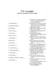 English Worksheet: U.S. political scandals