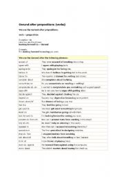 English worksheet: Gerund