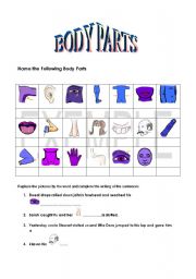 English Worksheet: Body Parts