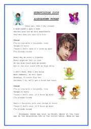 English Worksheet: FAIRY TALE - ALEXANDER RYBAK - EUROVISION 2009