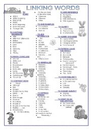 English Worksheet: LINKING WORDS