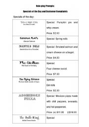 English worksheet: Restaurant Menu activity