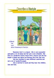 English Worksheet: describe lifestyle