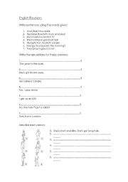 English worksheet: English Revision for test
