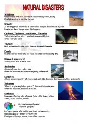 English Worksheet: Natural disasters