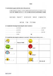 English worksheet: Verbs & Feelings