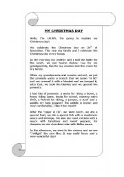 English Worksheet: CHRISTMAS DAY! (reading)