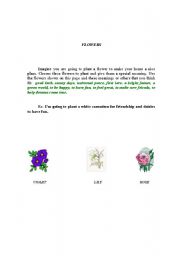 English Worksheet: Flowers