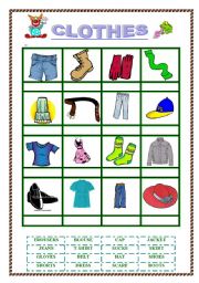 English Worksheet: CLOTHES