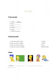 English worksheet: My Family