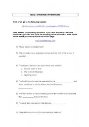 English Worksheet: Quiz on Strange Inventions