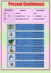 English Worksheet: Present continuous