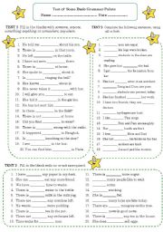 English Worksheet: Test of Some Grammar Points