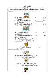 English Worksheet: Subject Pronoun