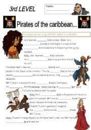 English Worksheet: pirates of the caribean