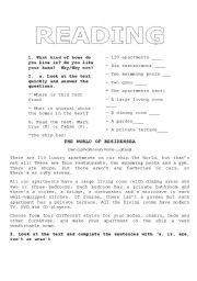 English worksheet: House reading