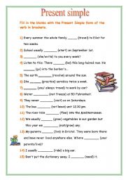 English Worksheet: Present simple