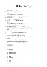 English worksheet: Beatles - Hello, Goodbye