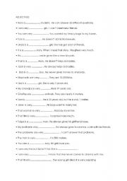 English Worksheet: adjectives