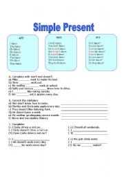 English worksheet: Simple Present