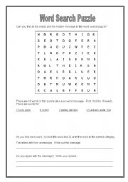 English Worksheet: Word search puzzle