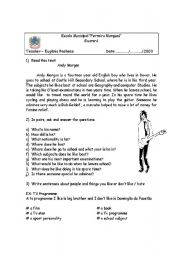 English worksheet: andy morgan 