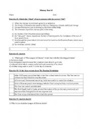 English Worksheet: History Test (causes for WW2)