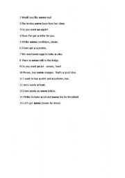 English Worksheet: a an some